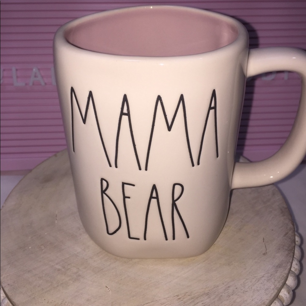 Rae Dunn Mama Bear mug pink inside